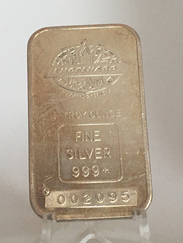 Engelhard Canada 1 oz, .999 Fine Silver Bar, Flat Back, No border