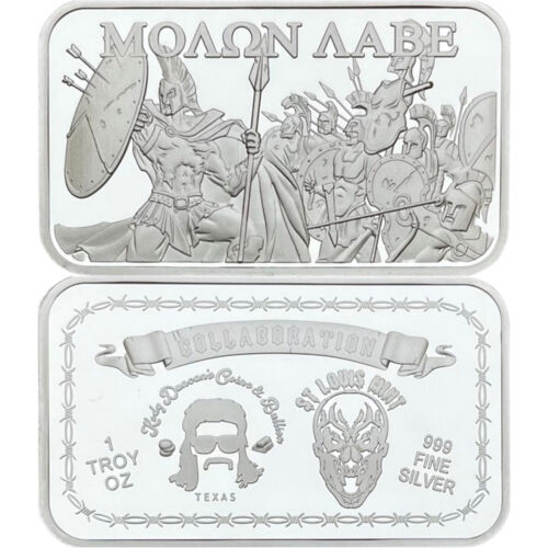 Molon Labe High Relief 1 oz .999 Silver Bar STL Mint - PM INC