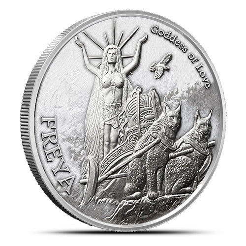 Norse Gods - FREYA by Anonymous Mint 1oz .999 Silver Round BU