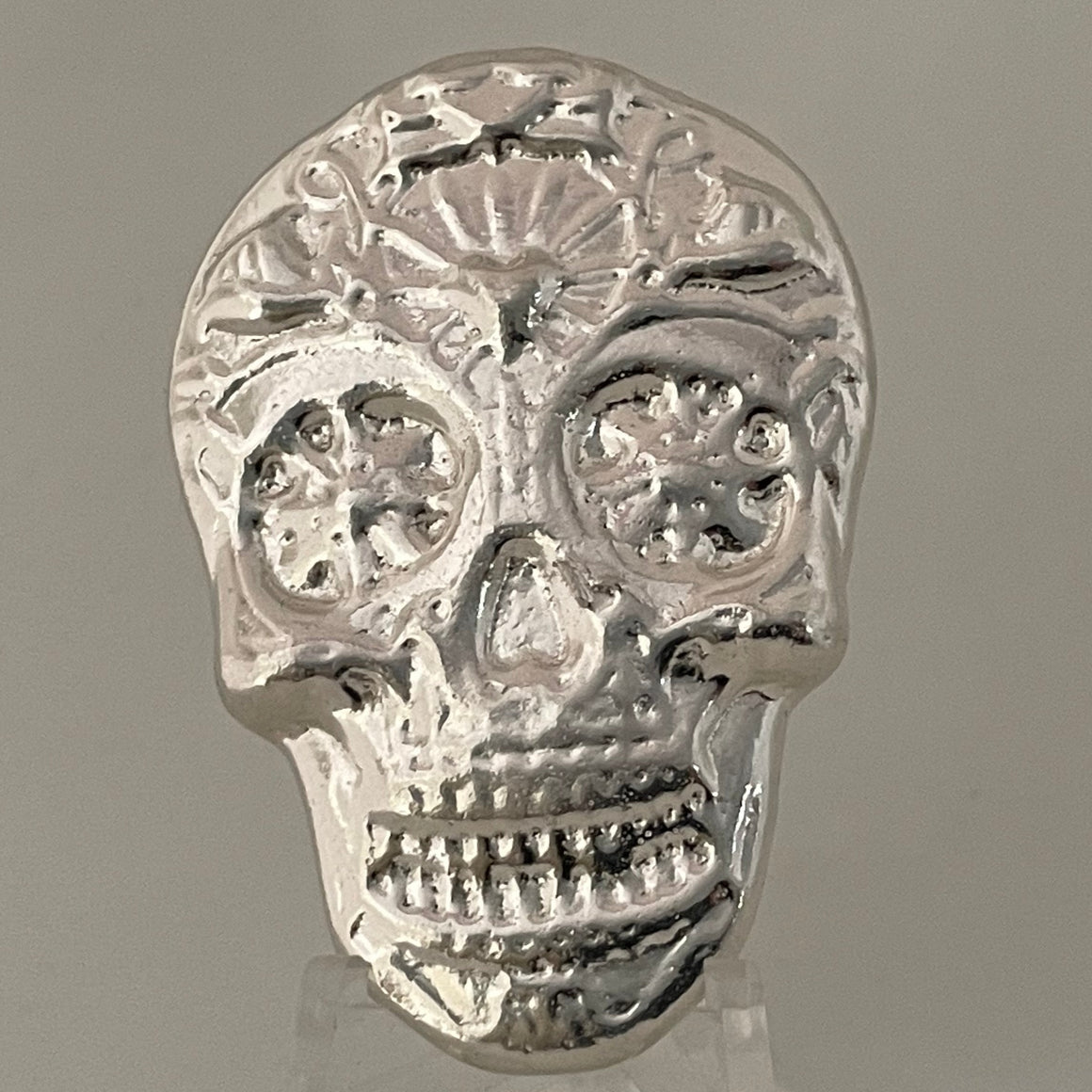Sugar Skull by Tomoko's Enterprize, 3oz .999 Fine Silver Hand Poured Art