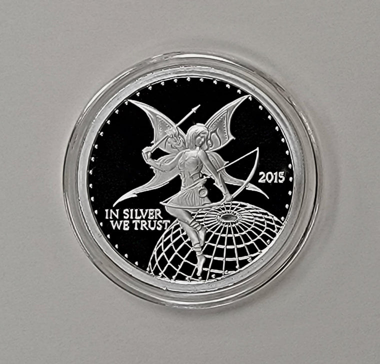 2015 Archer Commemorative Silver Round, Proof Finish by Pheli Mint, 1oz .999 Fine Silver
