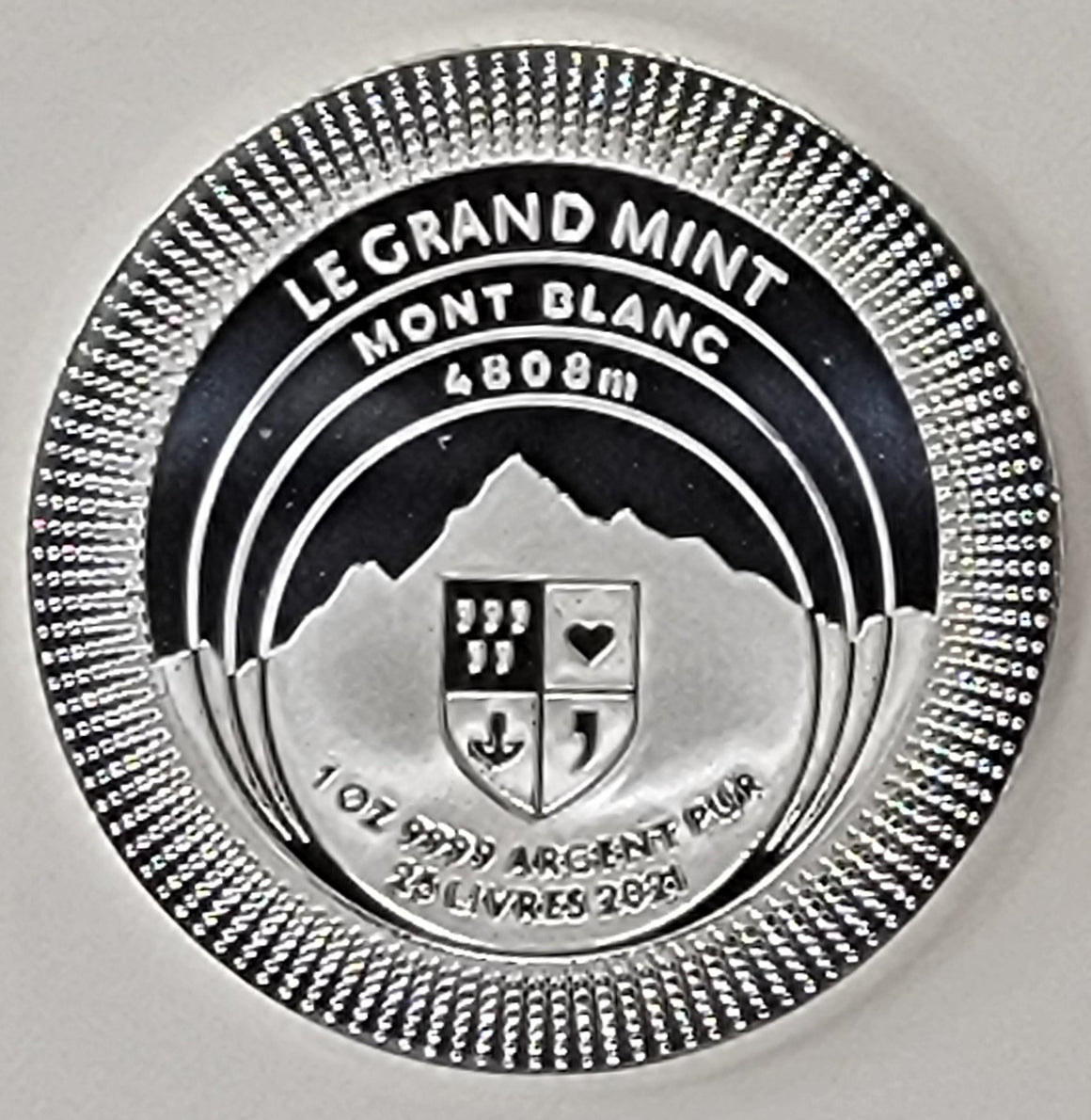The Continents - Mont Blanc by Le Grand Mint, 1oz 0.9999 Fine Silver Proof
