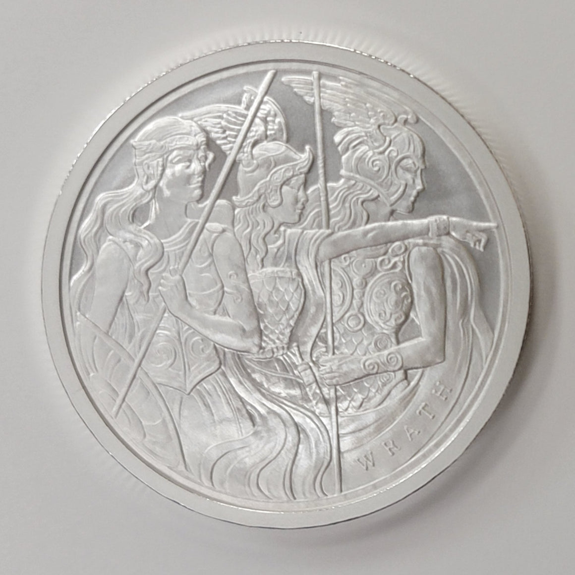 Wrath: Seven Deadly Sins - BU Finish by Pheli Mint, 2oz .999 Fine Silver Round