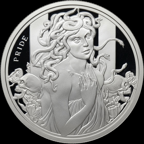 Pride: Seven Deadly Sins - PROOF Finish by Pheli Mint, 2oz .999 Fine Silver Round - PM INC