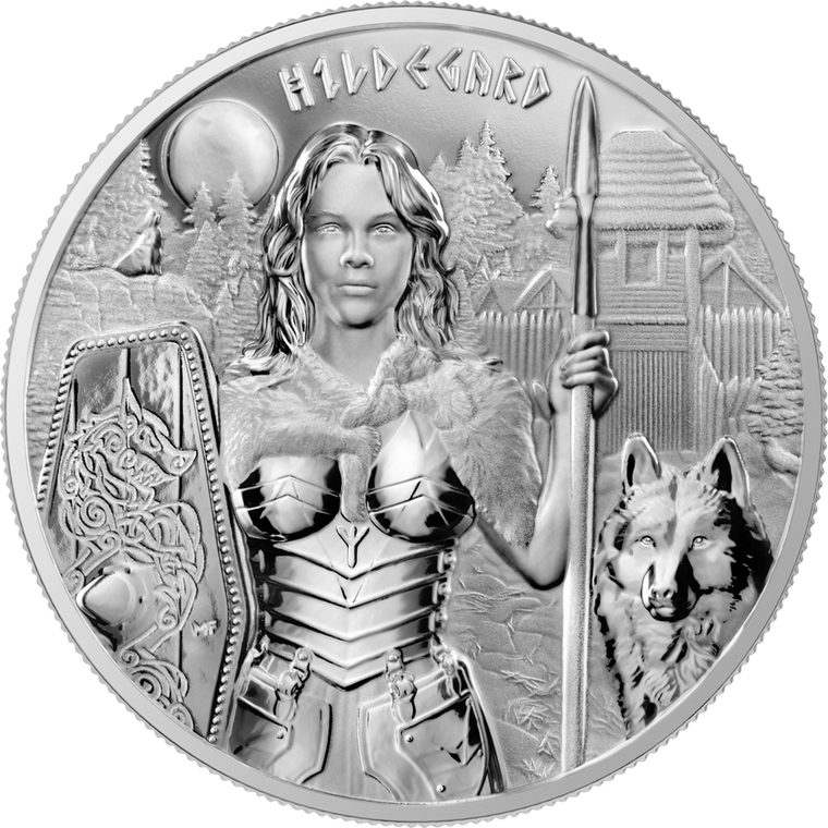 2022 Valkyries: Hildegard BU finish, 1oz, .9999 Fine Silver