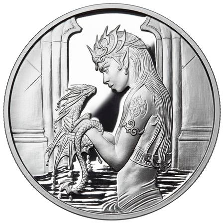 Water Dragon - Anne Stokes Dragons Collection - 1oz .999 Silver Proof Round