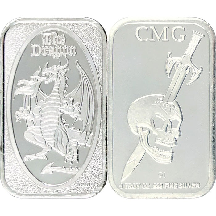 The Dragon by CMG Mint - Prooflike 1 oz .999 Silver Art Bar