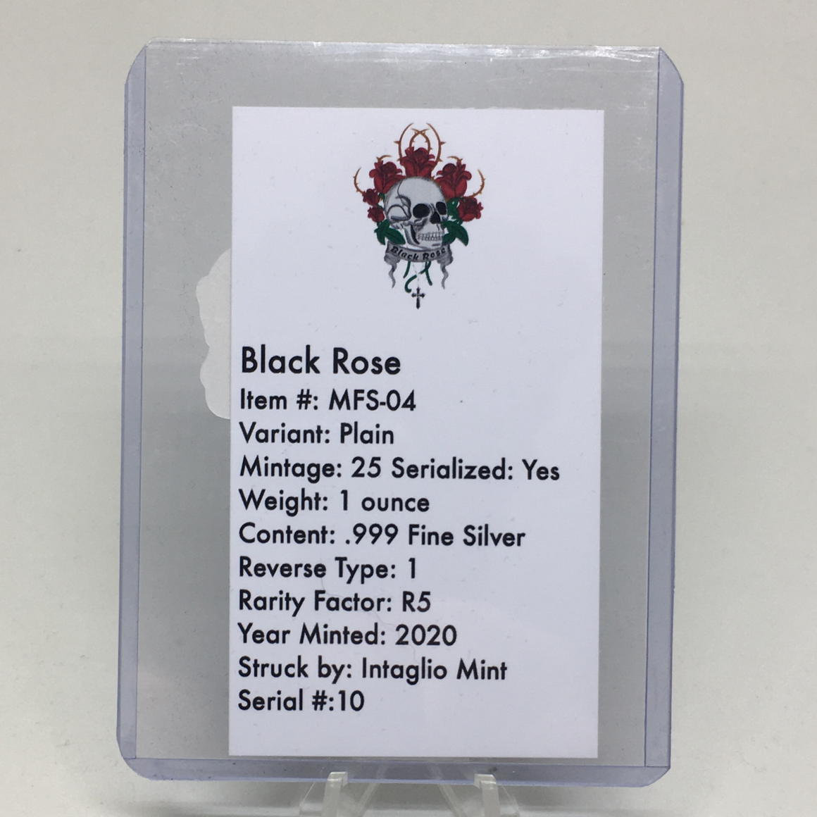 Black Rose Art Bar, 1oz, .999 Silver