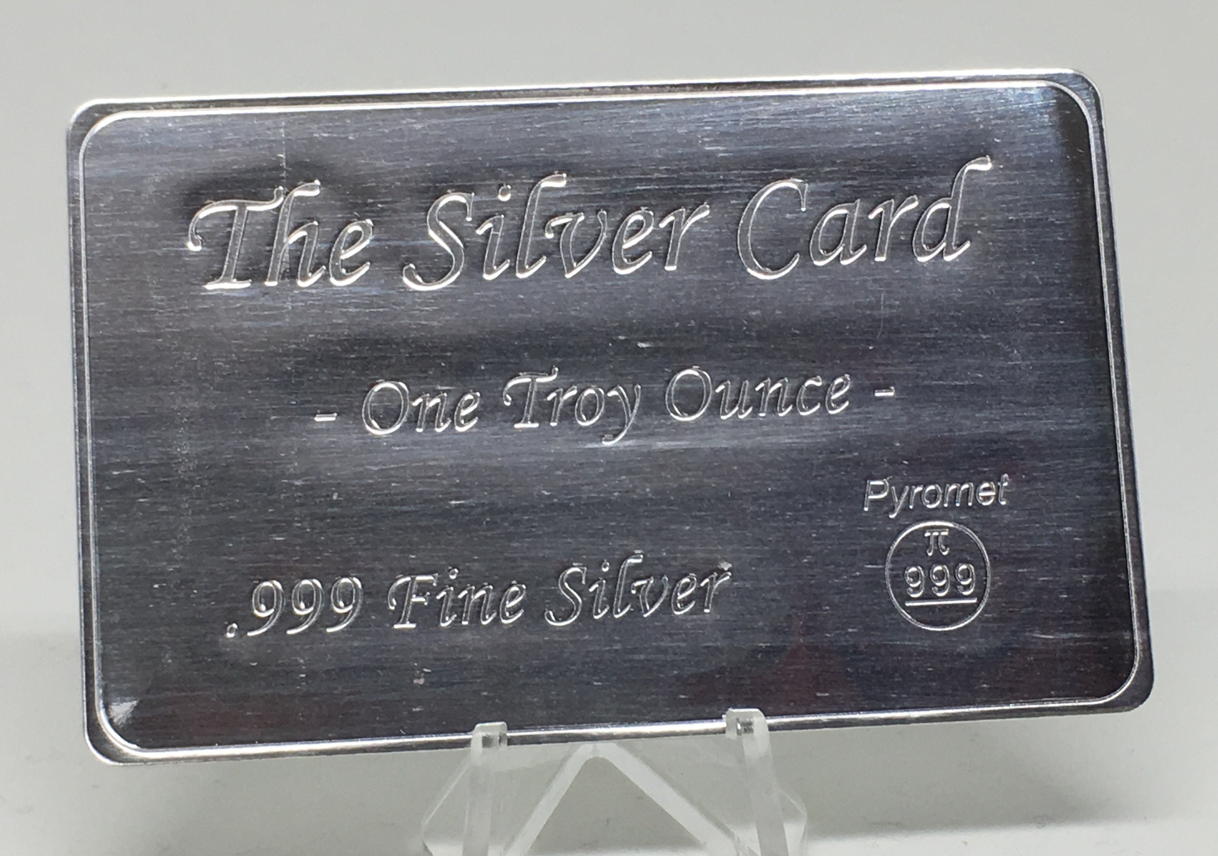 9999 Fine Silver 1 Oz Pure . Card With COA - The Silver Card By Pyromet ...