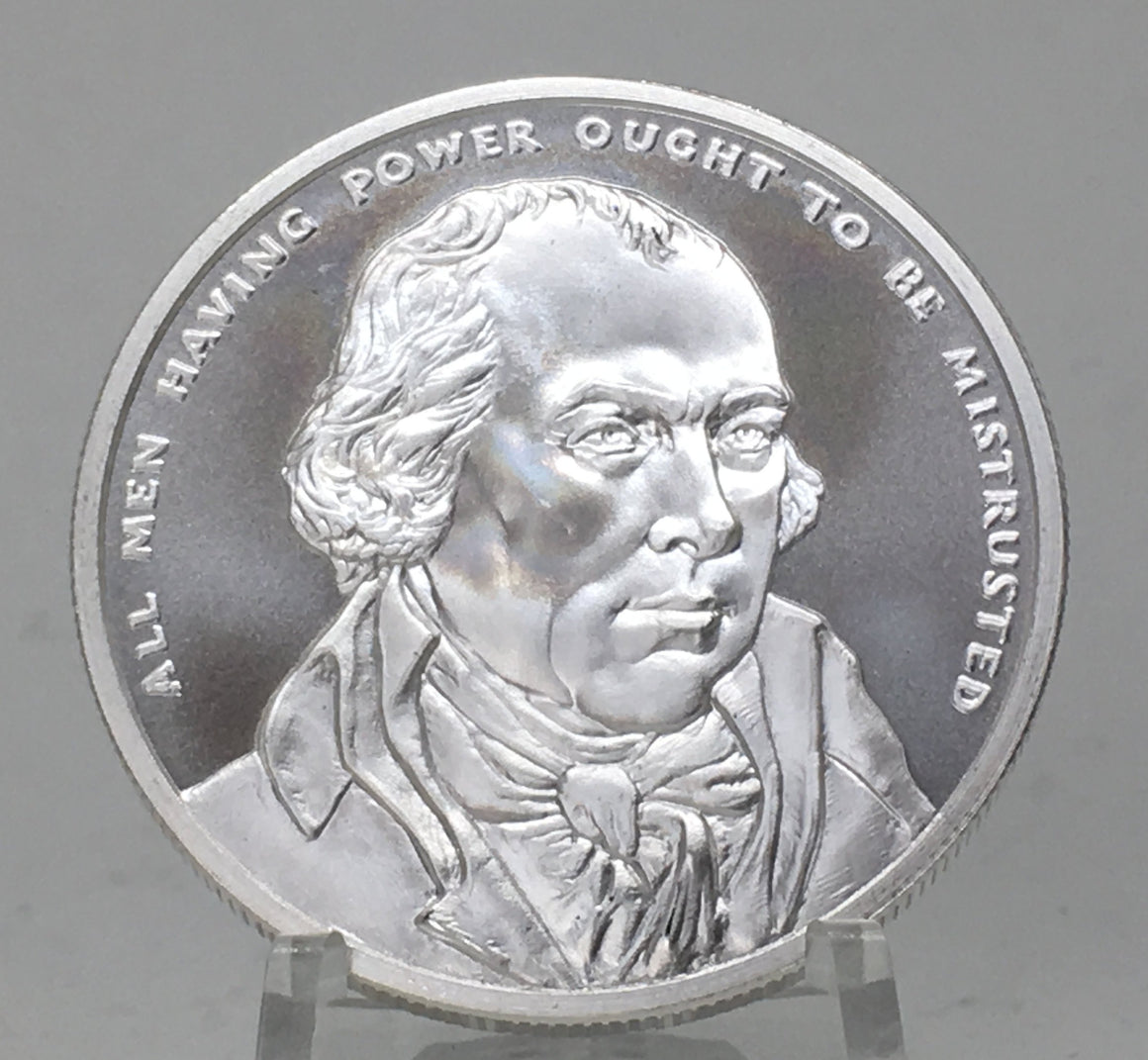 2017 James Madison by Silver Shield, Mini Mintage - BU 1 oz .999 Silver Round