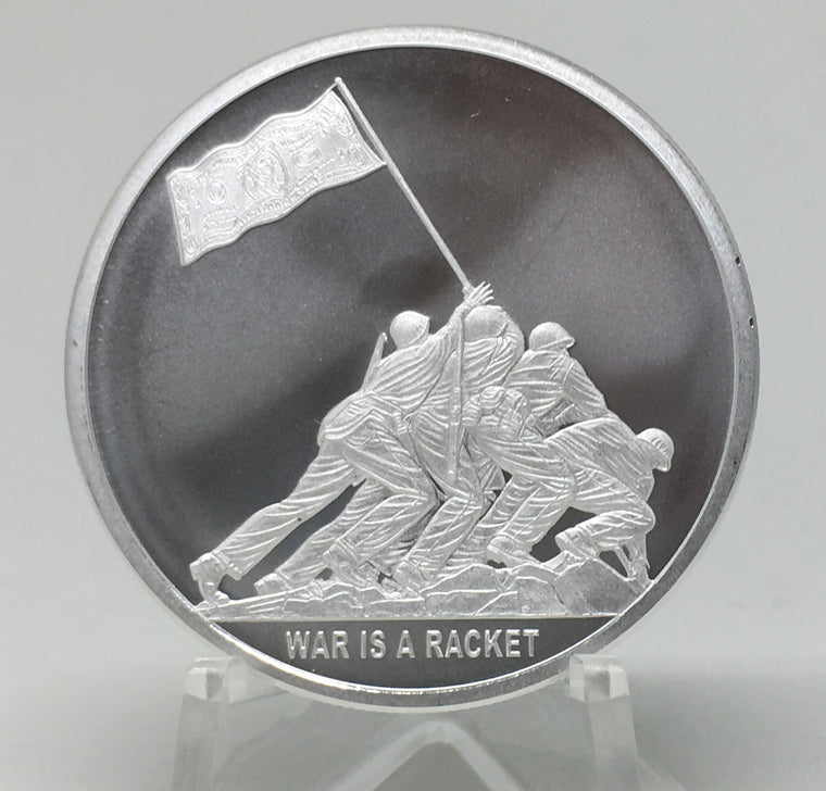 2018 War is Racket by Silver Shield, Mini Mintage - BU 1 oz .999 Silver Round