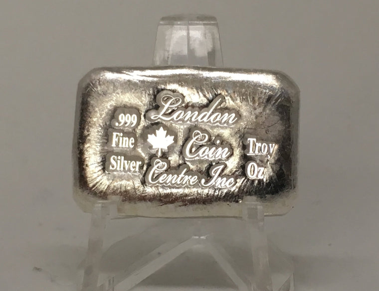 London Coin Centre Bar by Beaver Bullion 1oz Hand Poured .999 Silver