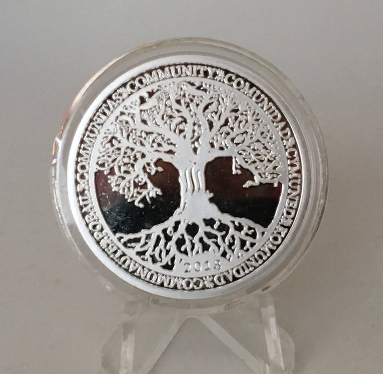 2018 Steem Silver Round, Communi-Tree.  1oz, .999 silver round