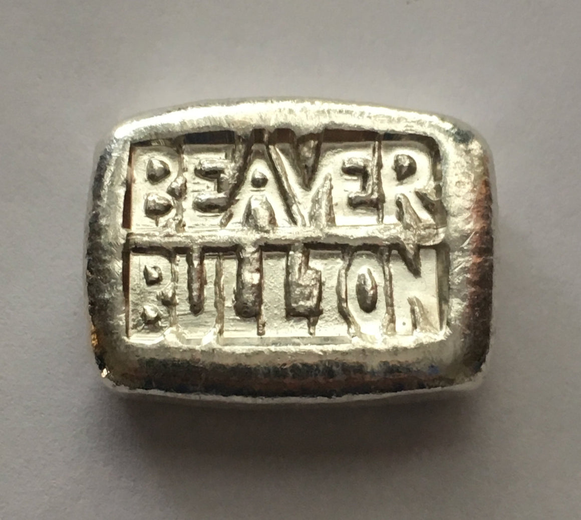 BEAVER BULLION, 1oz Hand Poured Silver Bar by Beaver Bullion