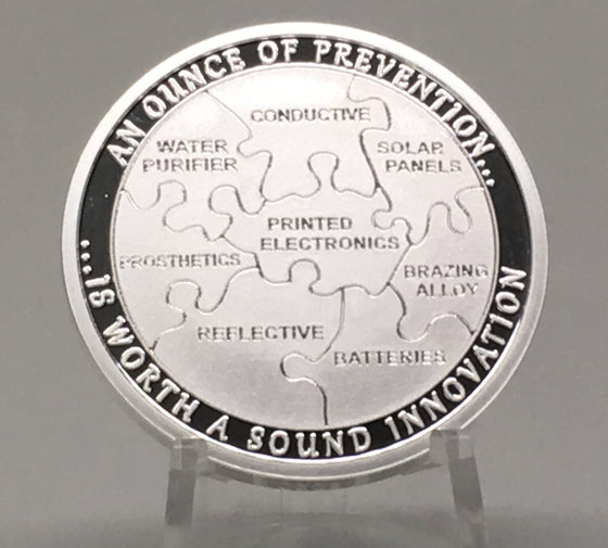 Ounce of Prevention - Innovation by Chautauqua Silver Works, 1oz .999 Fine Silver Round