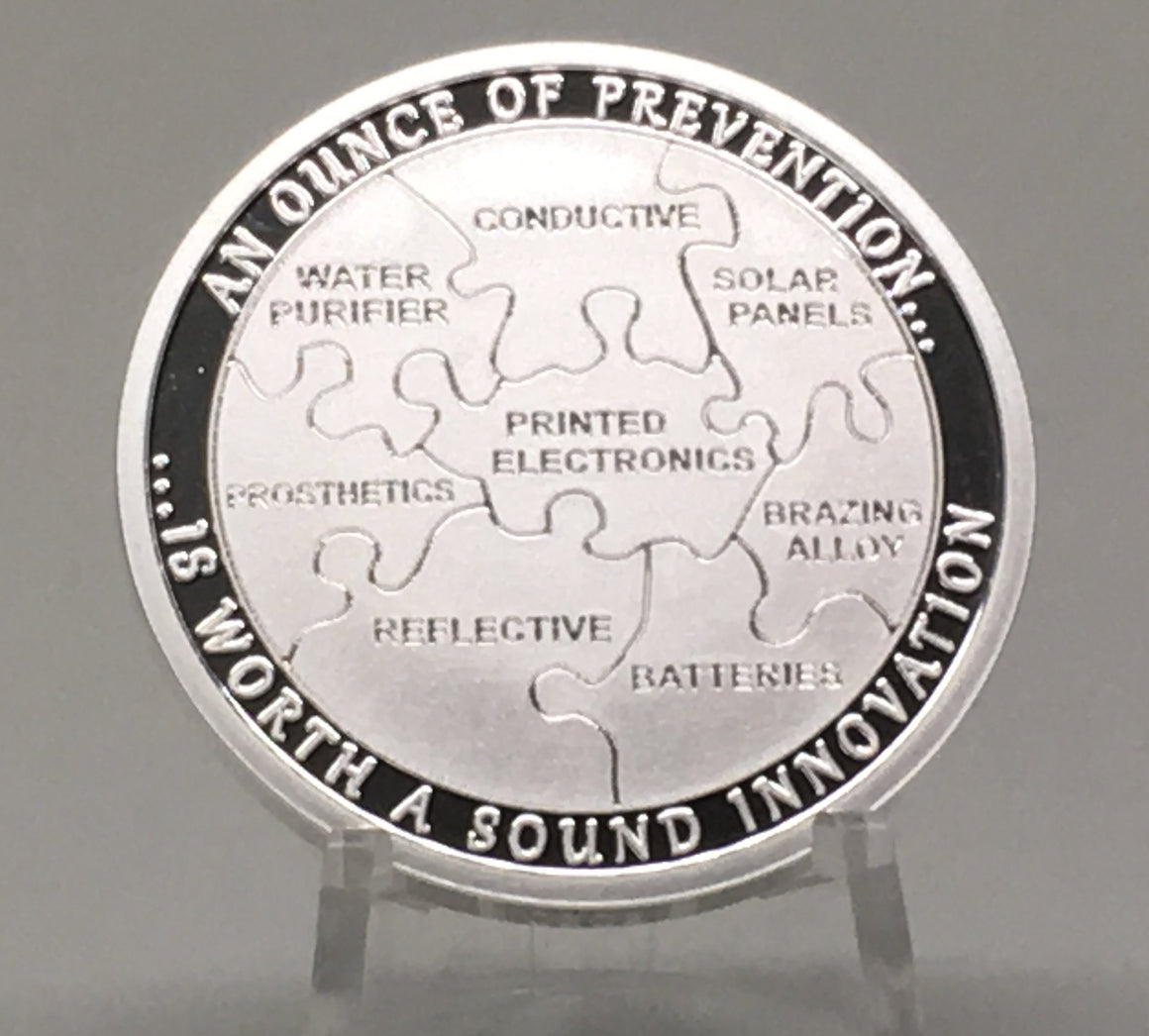 Ounce of Prevention - Innovation by Chautauqua Silver Works, 1oz .999 Fine Silver Round