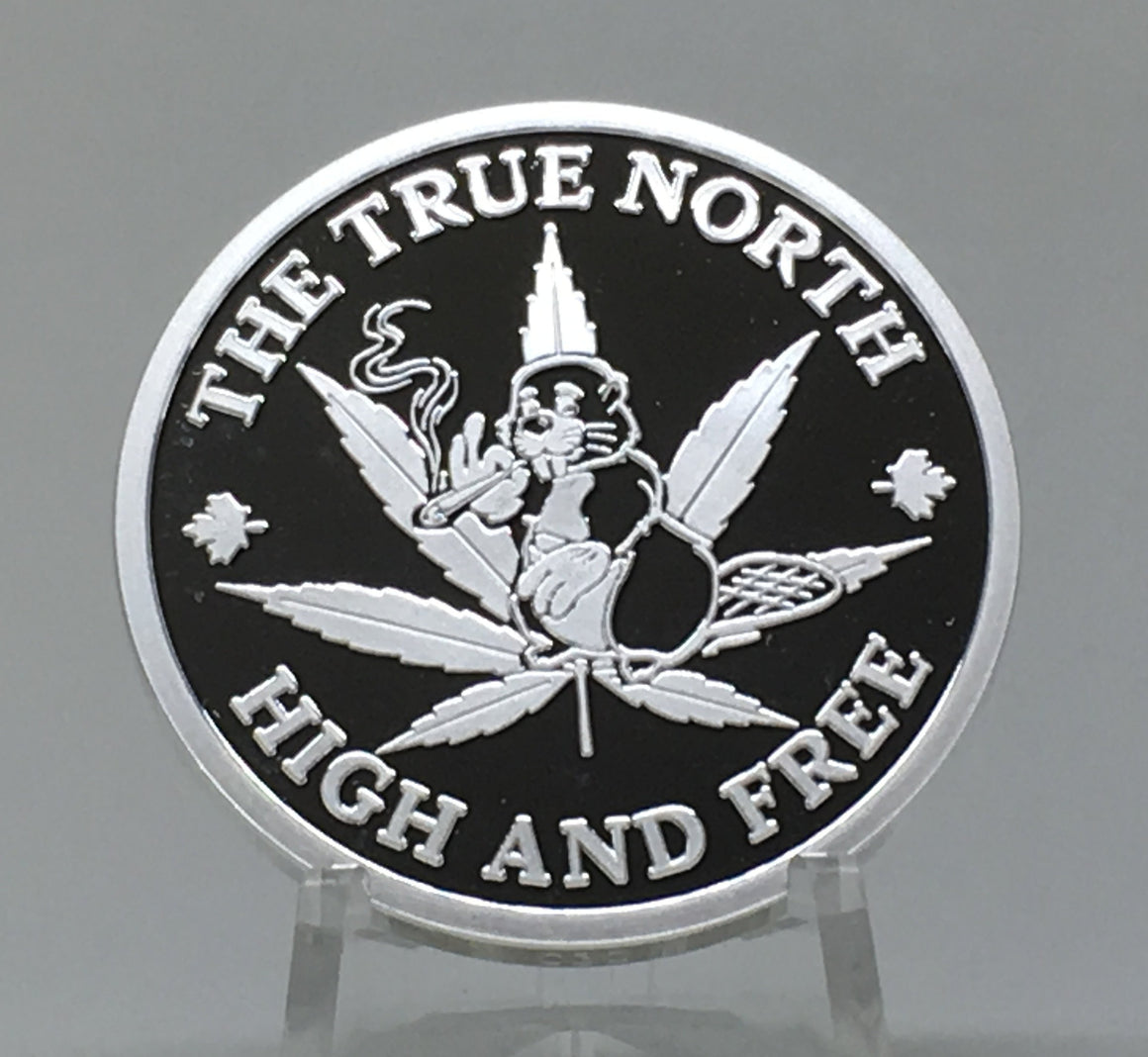 Toking Beaver - The True North High and Free by Beaver Bullion, 1oz .999 Proof Silver Round