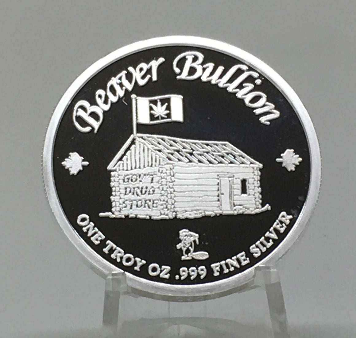 Toking Beaver - The True North High and Free by Beaver Bullion, 1oz .999 Proof Silver Round