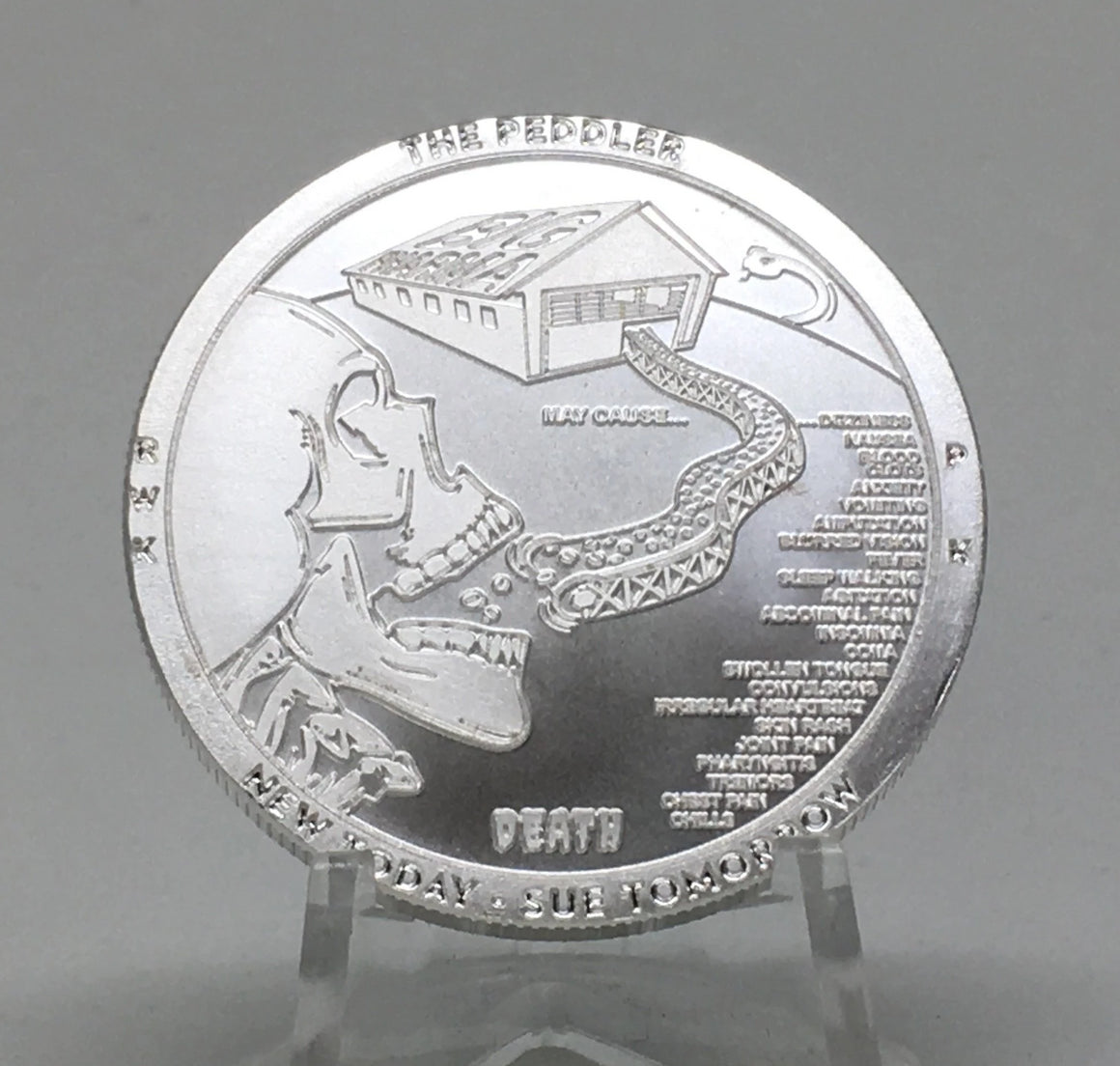 Toxic Series Too #5 The Peddler, BU Finish by Chautauqua Silver Works, 1oz .999 Silver Round.