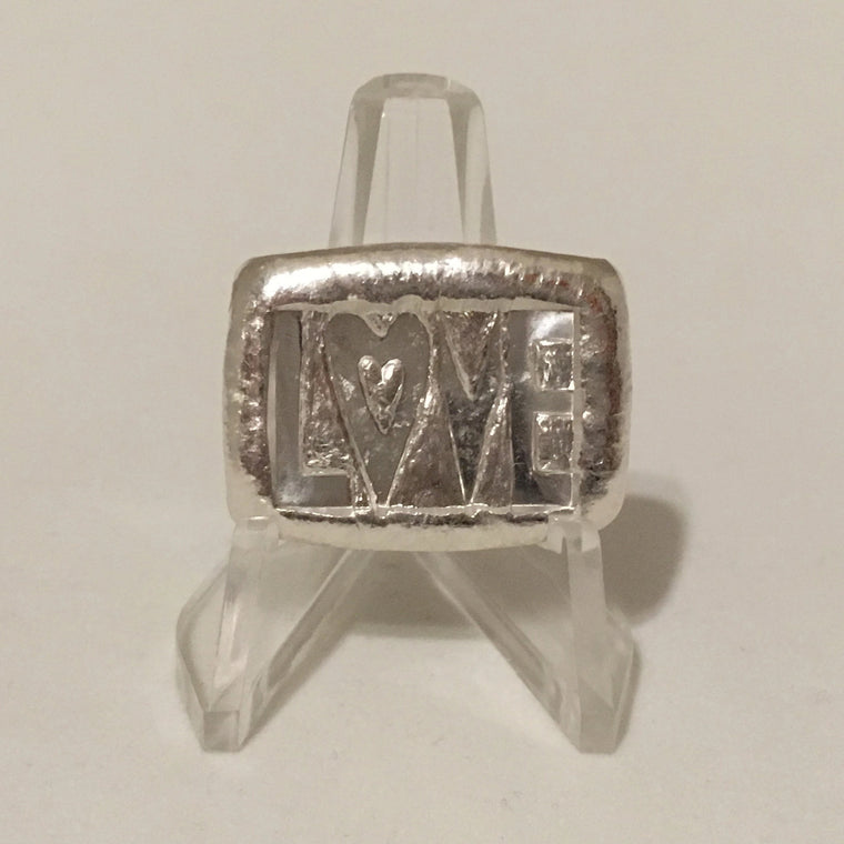LOVE, 1oz Hand Poured Silver Bar by Beaver Bullion