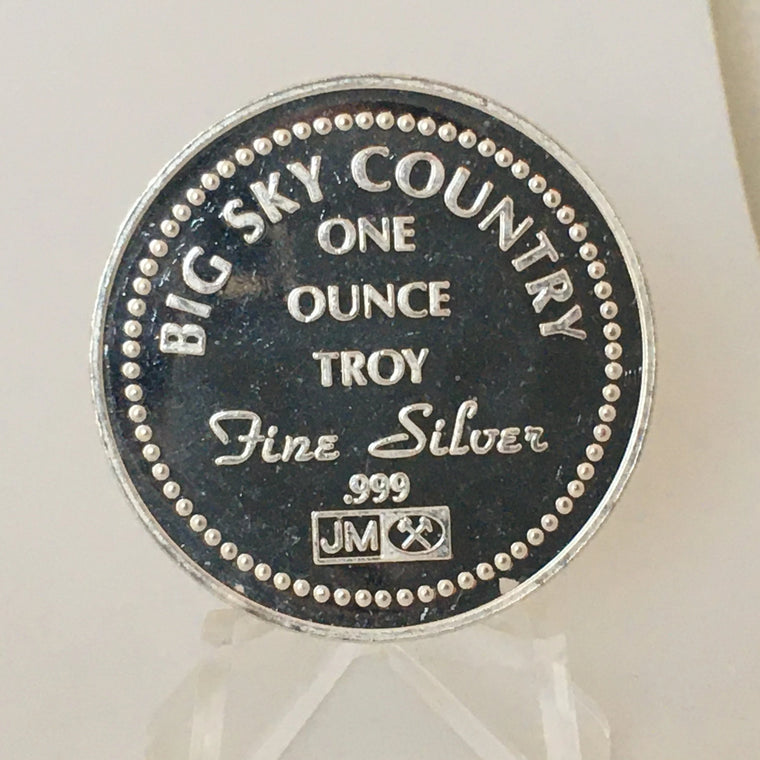 1986 Johnson Matthey Montana Treasure, Big Sky Country. 1oz, .999 Fine Silver