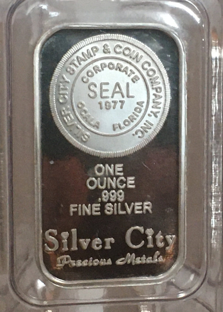 Silver City Stamp & Coin Company Inc, 1 oz, .999 Fine Silver Bar.