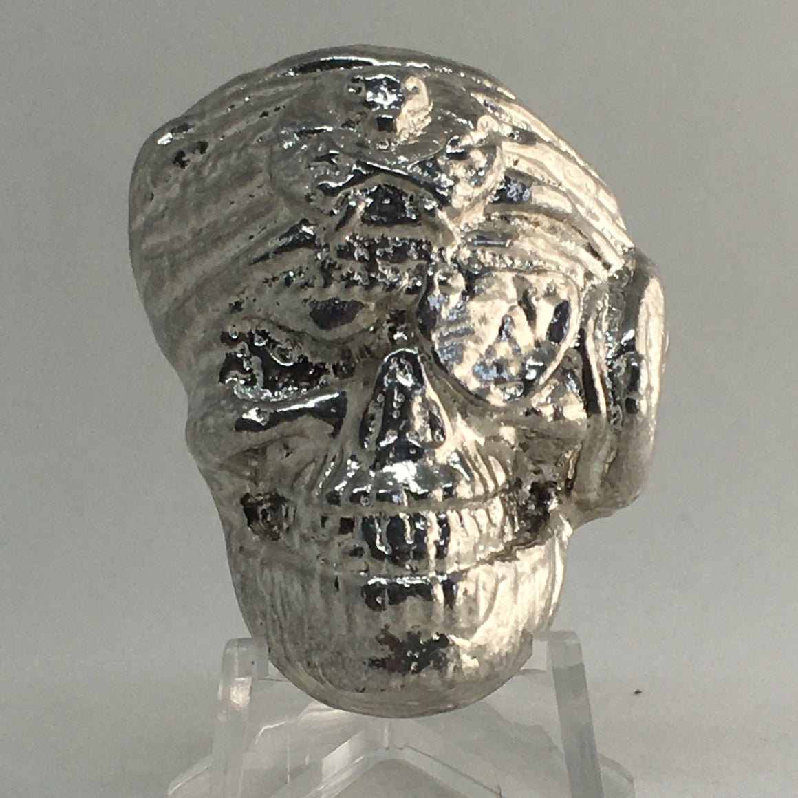 Pirate Skull by Tomoko's Enterprize, 4oz .999 Fine Silver Hand Poured Art
