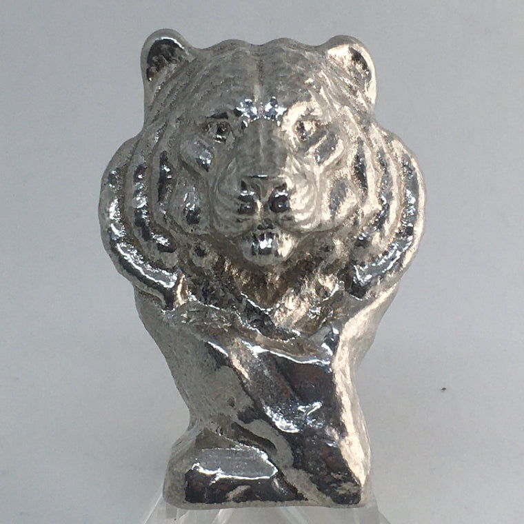 Lion Pose by Tomoko's Enterprize, 4oz .999 Fine Silver Hand Poured Art