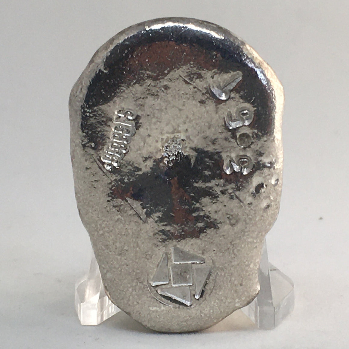 Biker Skull by Tomoko's Enterprize, 3.5oz .999 Fine Silver Hand Poured Art