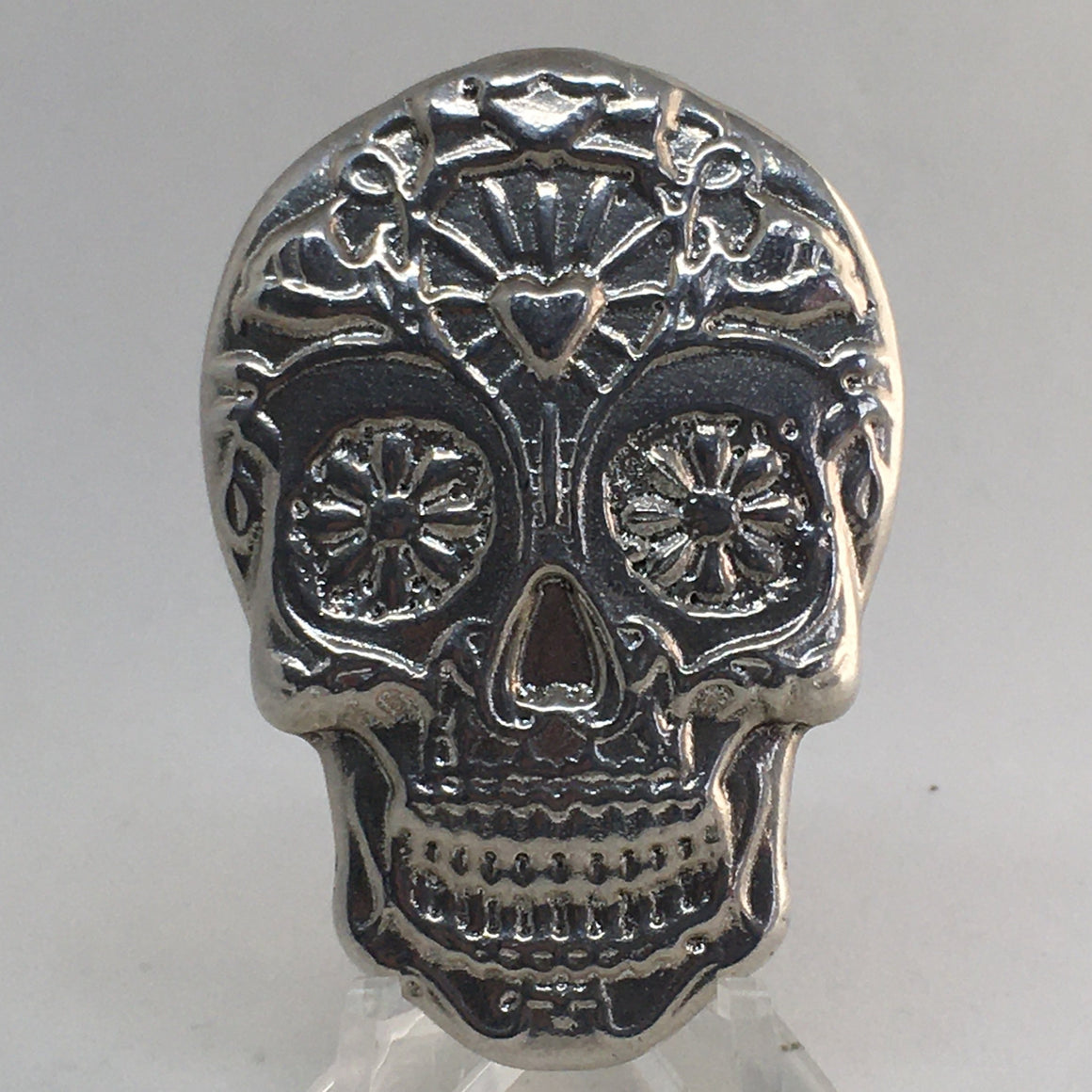 Sugar Skull by Tomoko's Enterprize, 3oz .999 Fine Silver Hand Poured Art