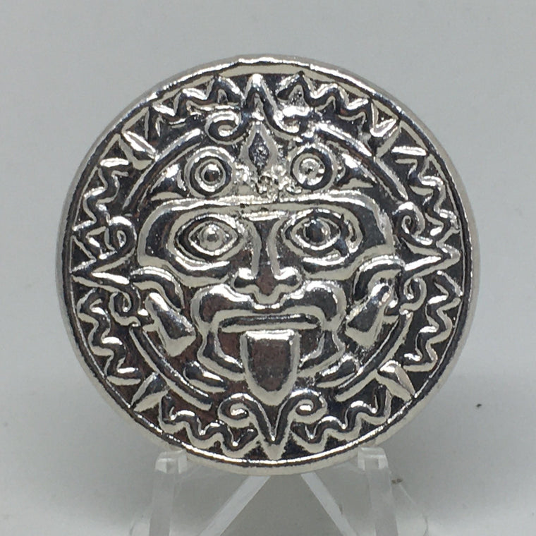 Aztec Mask by Tomoko's Enterprize, 3.0oz .999 Fine Silver Poured Art