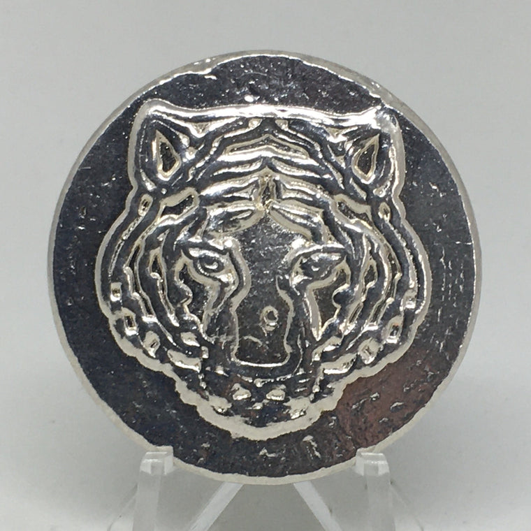 Large Tiger by Tomoko's Enterprize, 2.5oz .999 Fine Silver Poured Art