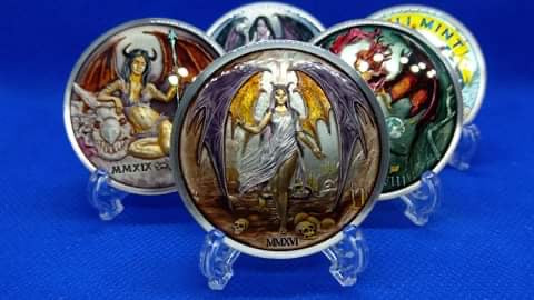 2016 Temptation of the Succubus Color Enamelled 2oz .999 Silver Round