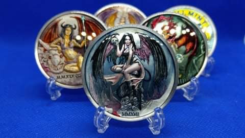 2017 Temptation of the Succubus Color Enamelled 2oz .999 Silver Round