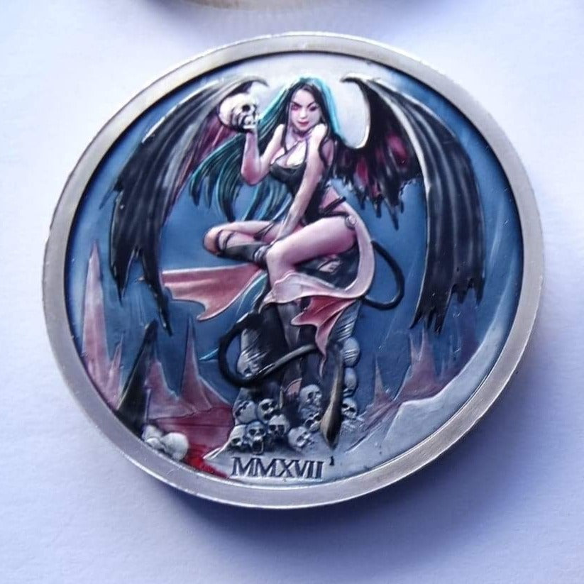 2017 Temptation of the Succubus Color Enamelled 2oz .999 Silver Round