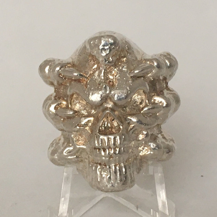 Demon Skull by Tomoko's Enterprize, 3.5oz .999 Fine Silver Poured Art