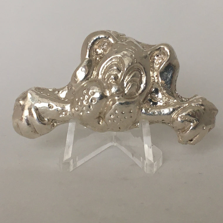 Dog With Bone by Tomoko's Enterprize, 2.5oz .999 Fine Silver Poured Art