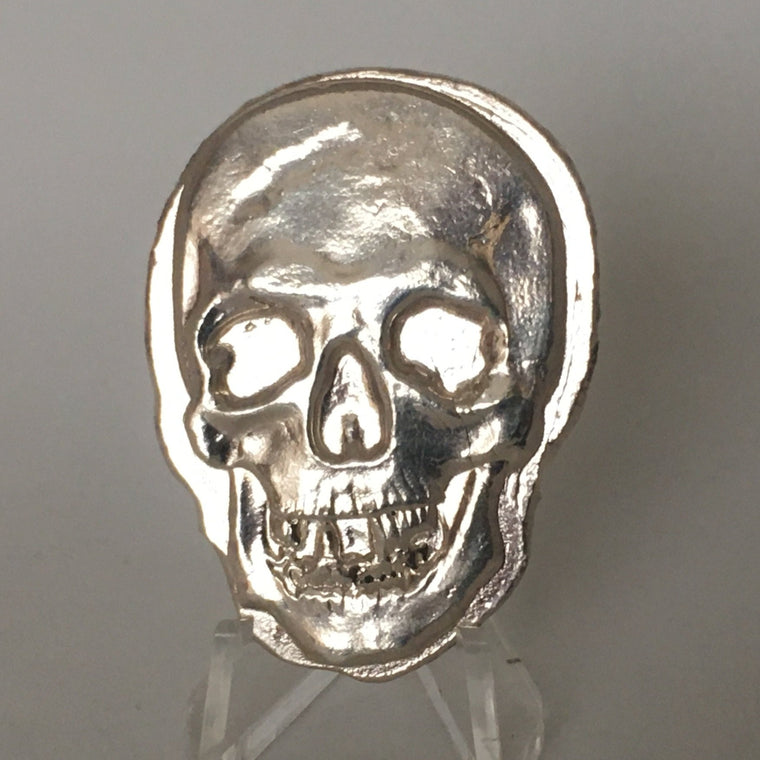 Large Skull by Tomoko's Enterprize, 2.8oz .999 Fine Silver Poured Art
