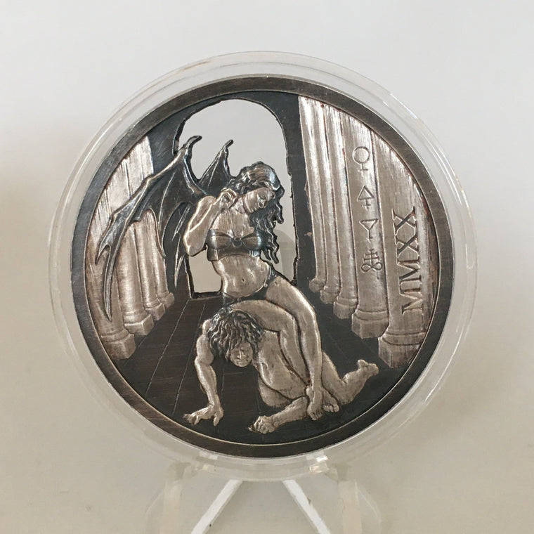 2020 Temptation of the Succubus - Custom Finish by Pheli Mint & Wolosiewicz Art .999 Fine Silver Round