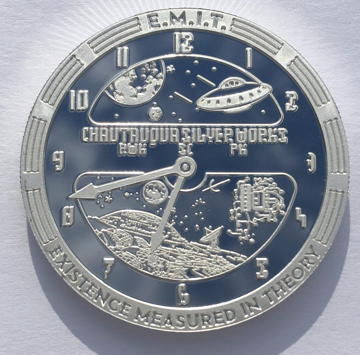 T.I.M.E.- E.M.I.T. - T.I.M.E Series by Chautauqua Silver Works, 1oz .999 Fine Silver Round