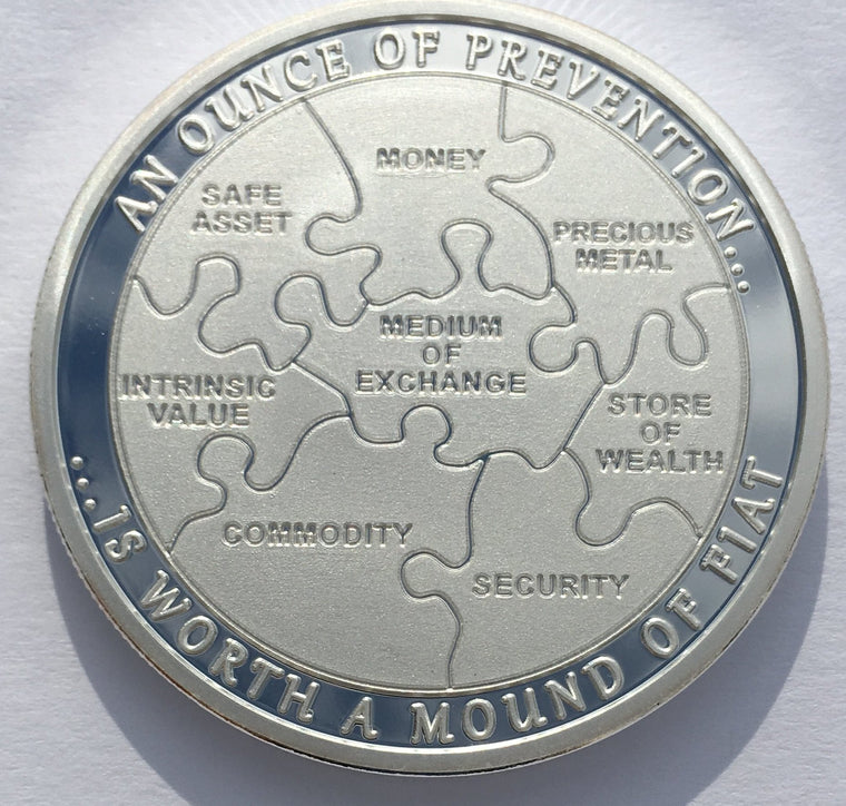 Ounce of Prevention - Security by Chautauqua Silver Works, 1oz .999 Fine Silver Round