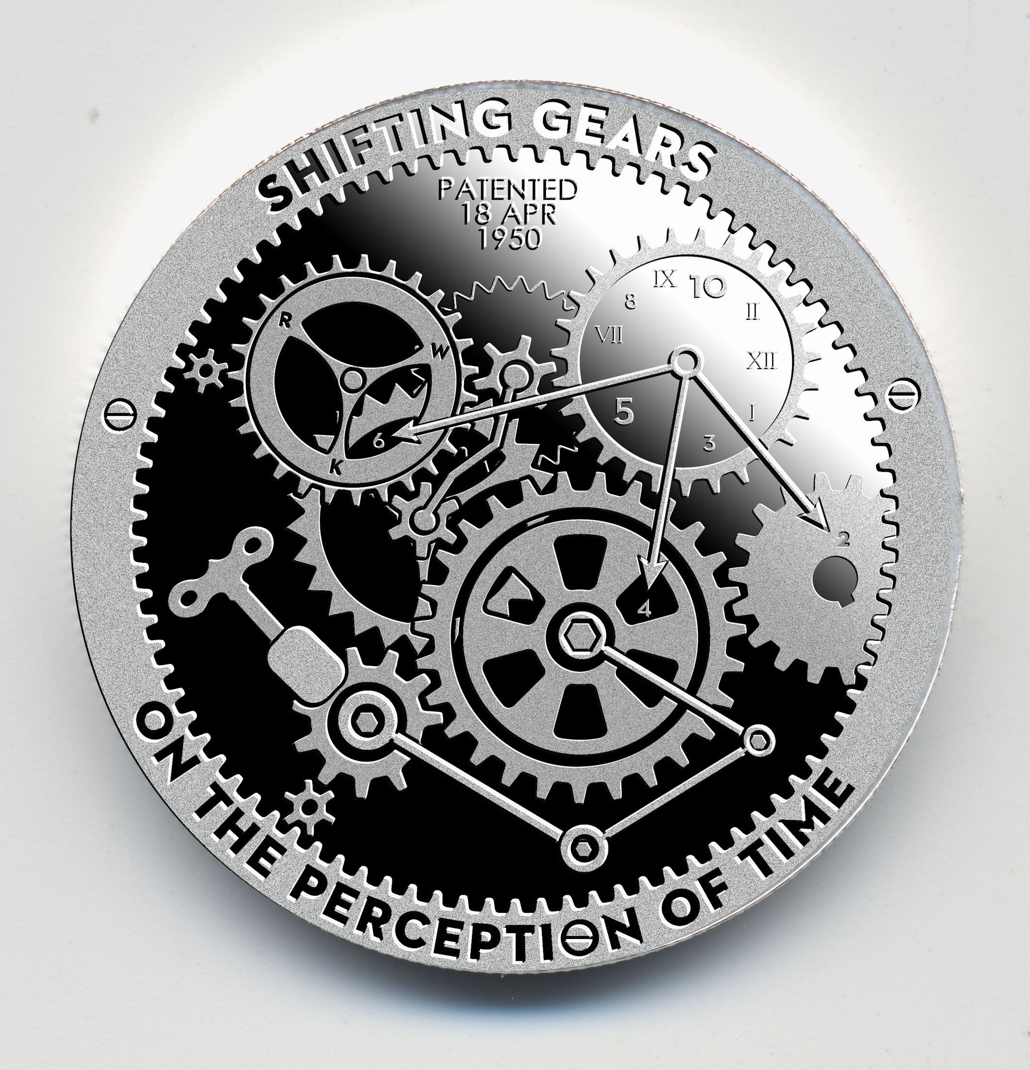 Shifting Gears - T.I.M.E Series by Chautauqua Silver Works, 1oz .999 Fine  Silver Round