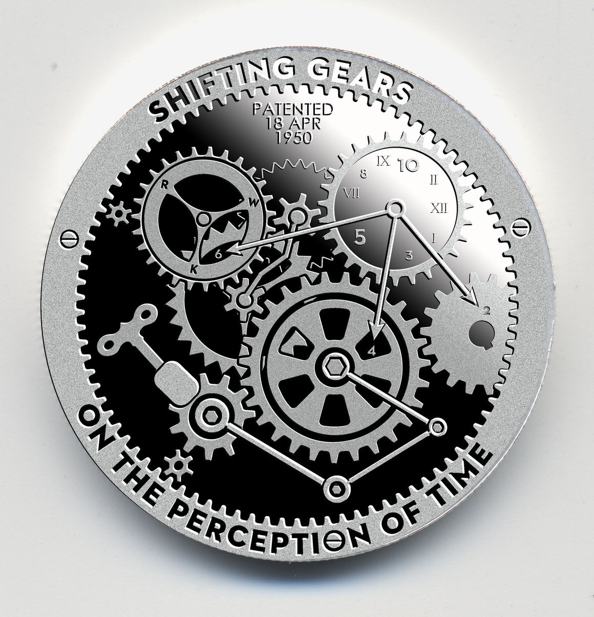 Shifting Gears - T.I.M.E Series by Chautauqua Silver Works, 1oz .999 Fine Silver Round