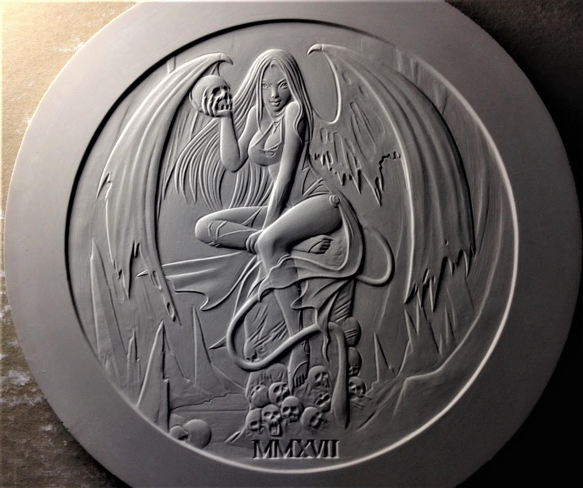 2017 Temptation of the Succubus - Proof Finish by Pheli Mint, 2oz .999 Fine Silver Round