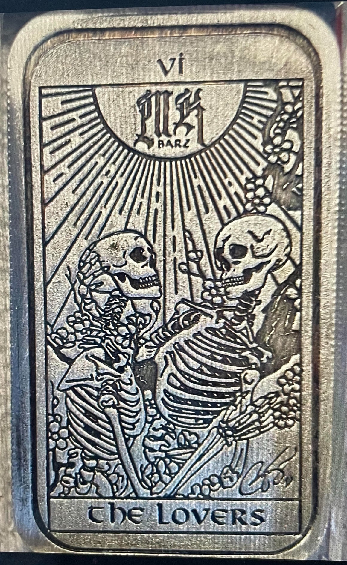 The Lovers 1oz .999 Silver Bar By MK Barz