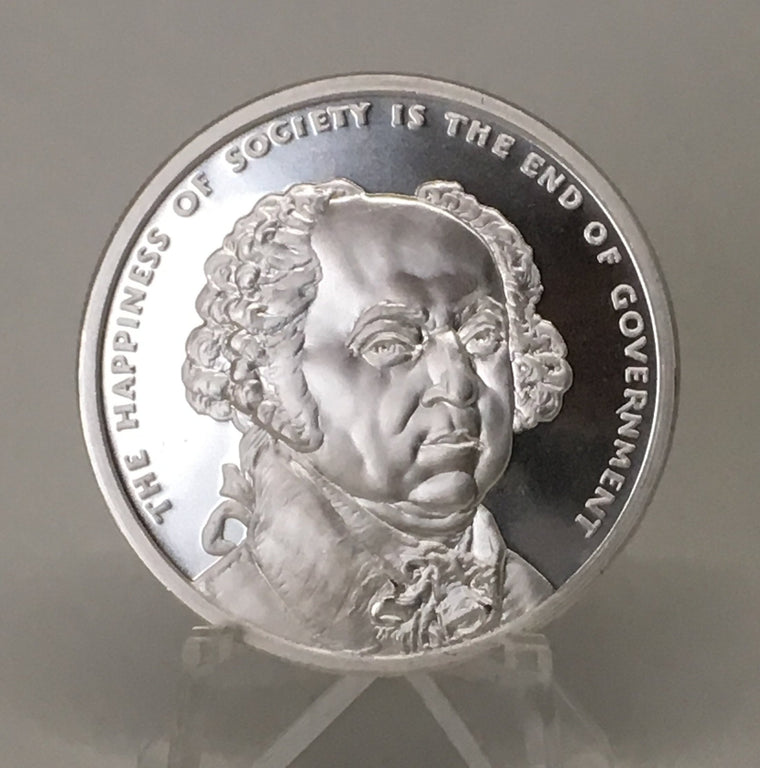 John Adams by Silver Shield, Mini Mintage - BU 1 oz .999 Silver Round