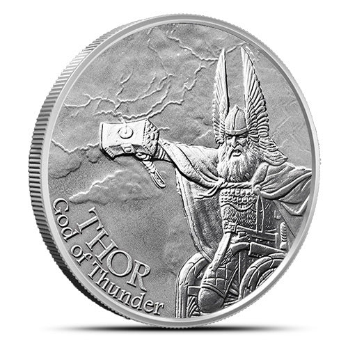 Norse Gods - THOR by Anonymous Mint 1oz .999 Silver Round BU Finish