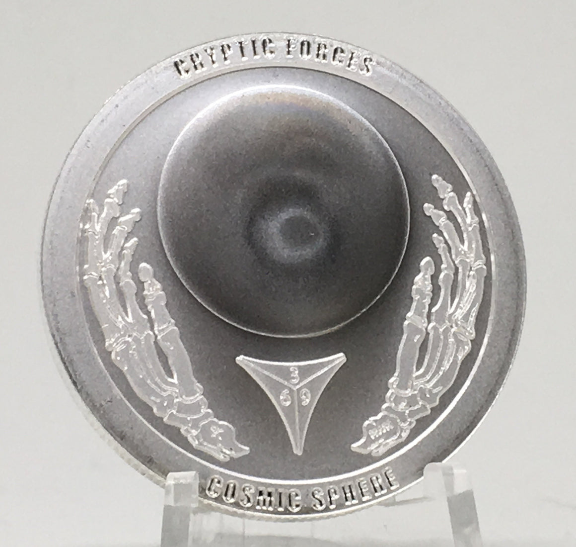 Cryptic Silver Series #6 - Cryptic Forces, BU Finish by Chautauqua Silver Works, 1oz .999 Silver Round.