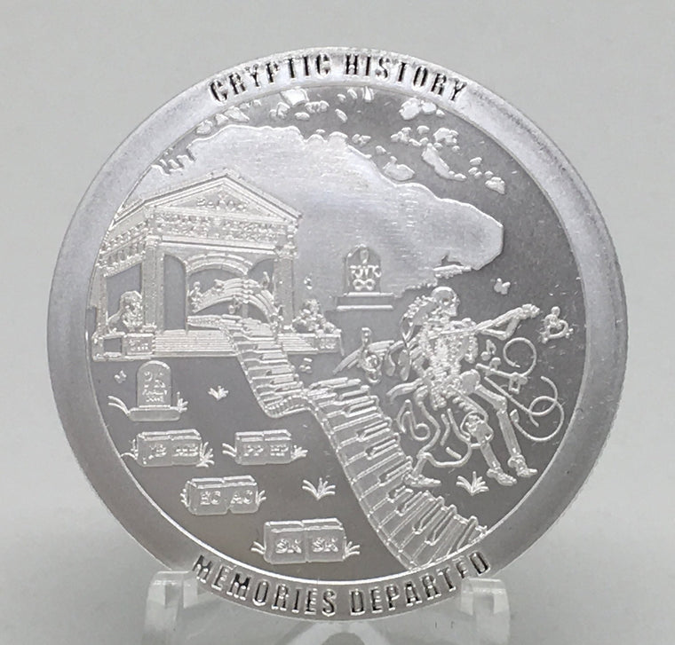 Cryptic Silver Series #4 - Cryptic History, BU Finish by Chautauqua Silver Works, 1oz .999 Silver Round.