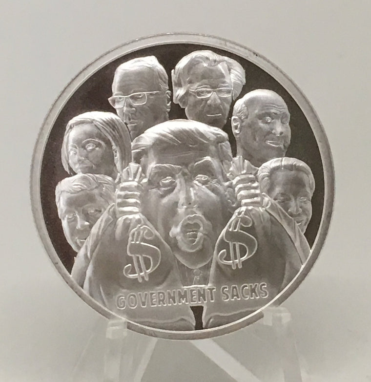 Government Sacks by Silver Shield, Mini Mintage - BU 1 oz .999 Silver Round